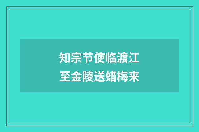 知宗节使临渡江至金陵送蜡梅来