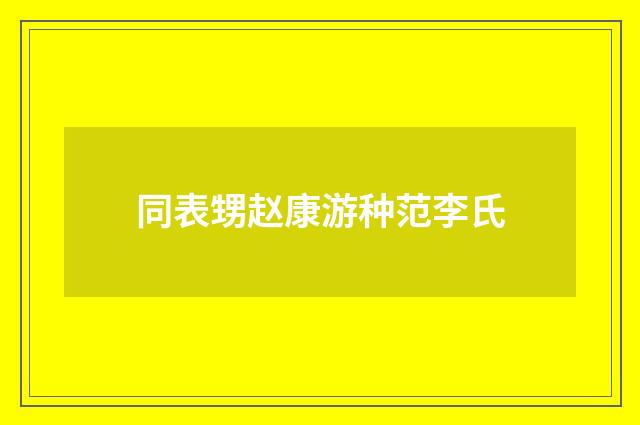 同表甥赵康游种范李氏
