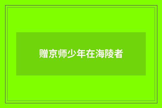 赠京师少年在海陵者