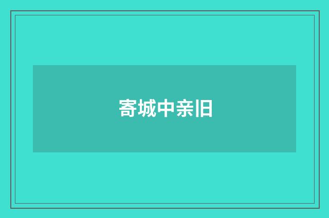 寄城中亲旧