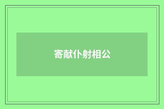 寄献仆射相公