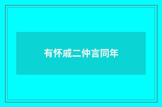有怀戚二仲言同年