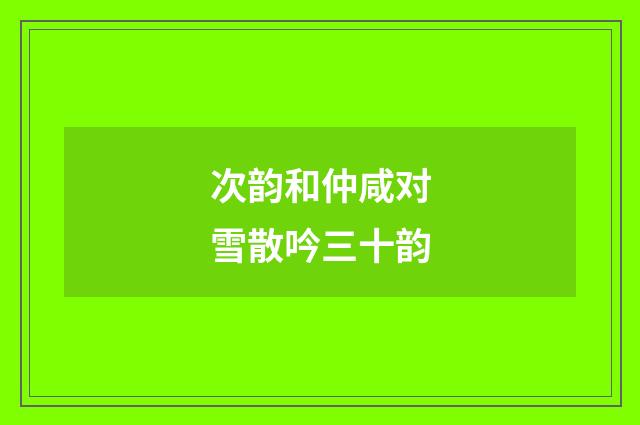 次韵和仲咸对雪散吟三十韵