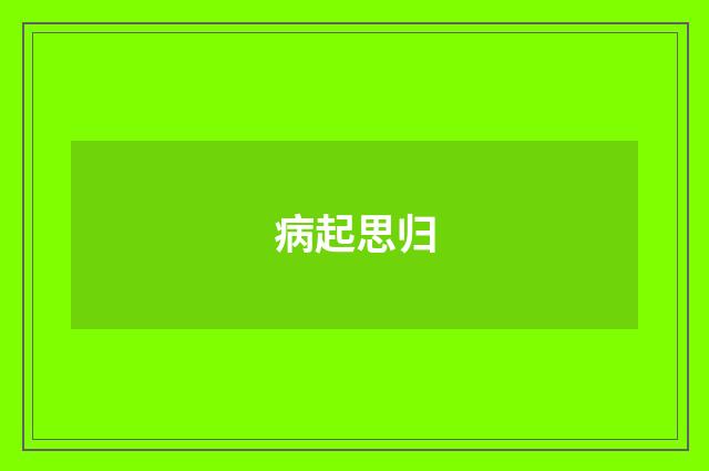 病起思归