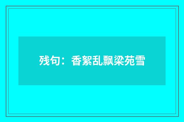 残句：香絮乱飘梁苑雪
