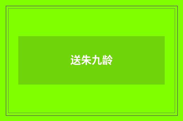 送朱九龄