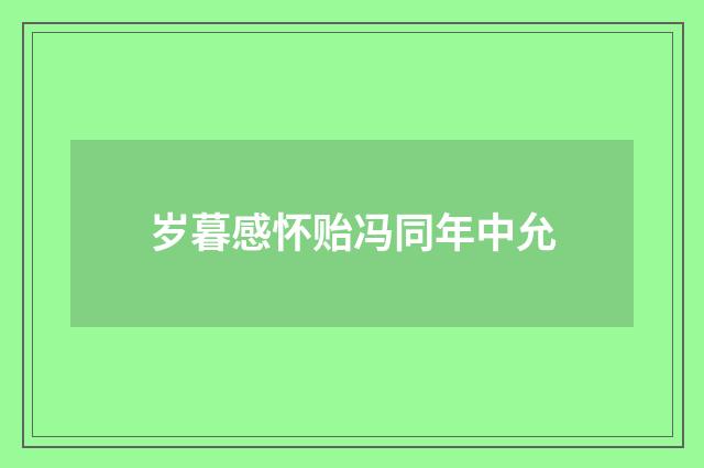 岁暮感怀贻冯同年中允