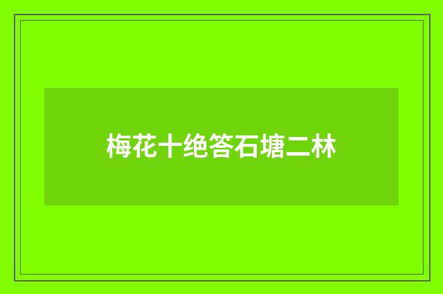 梅花十绝答石塘二林