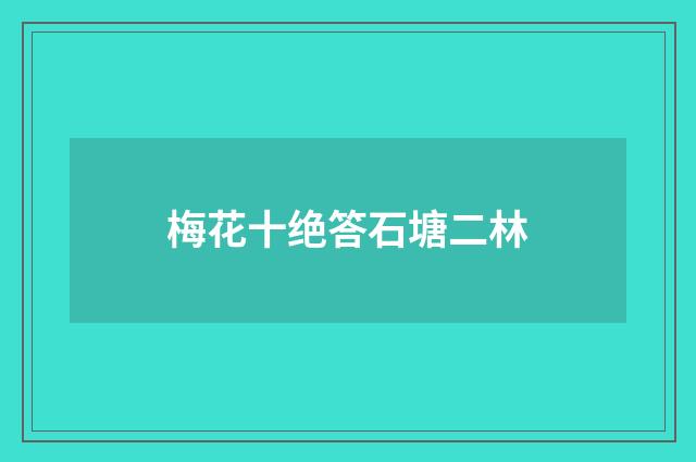 梅花十绝答石塘二林