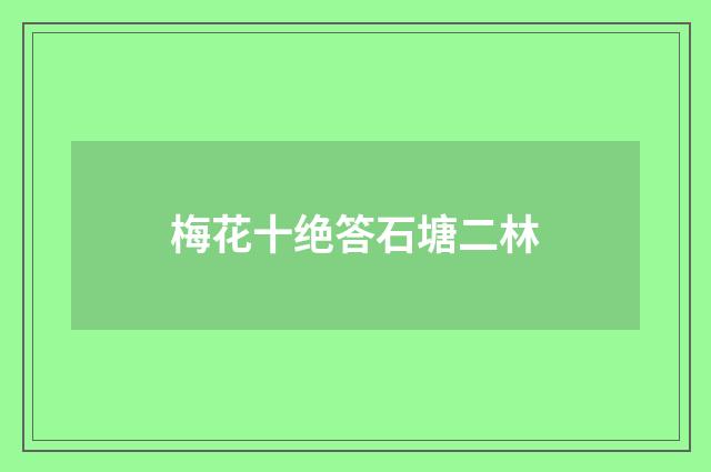 梅花十绝答石塘二林