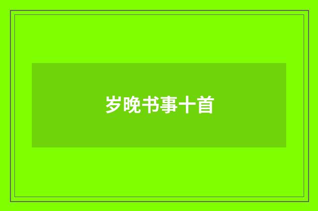 岁晚书事十首