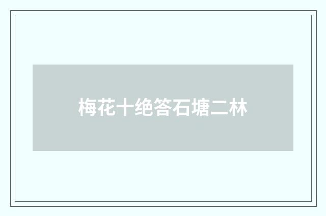 梅花十绝答石塘二林