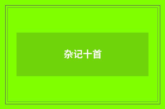 杂记十首