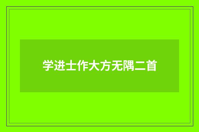 学进士作大方无隅二首