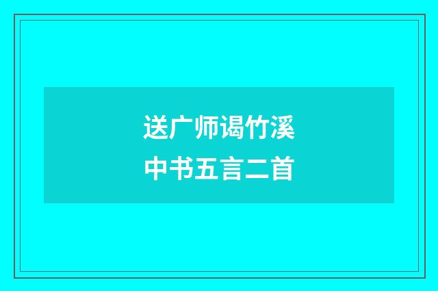 送广师谒竹溪中书五言二首