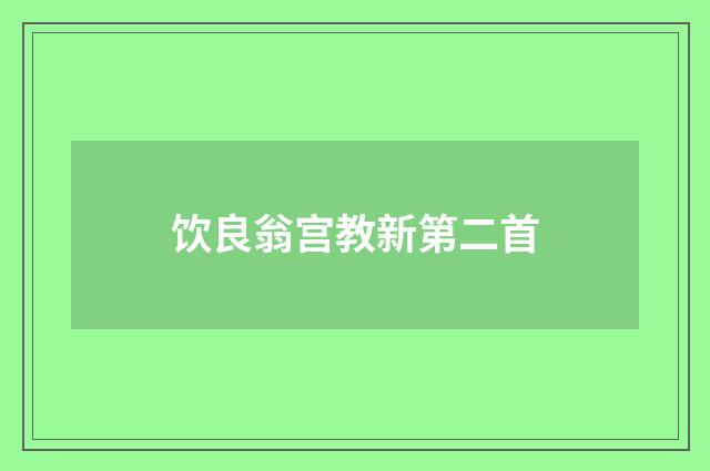 饮良翁宫教新第二首
