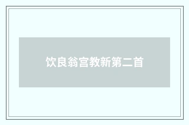 饮良翁宫教新第二首