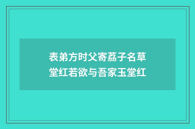 表弟方时父寄荔子名草堂红若欲与吾家玉堂红