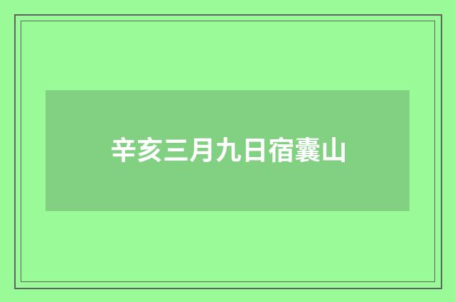 辛亥三月九日宿囊山