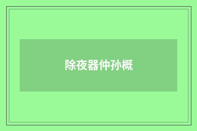 除夜器仲孙概