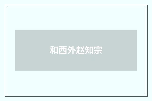 和西外赵知宗