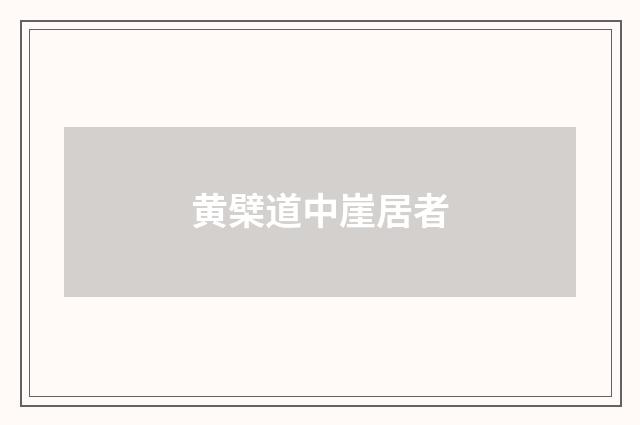 黄檗道中崖居者