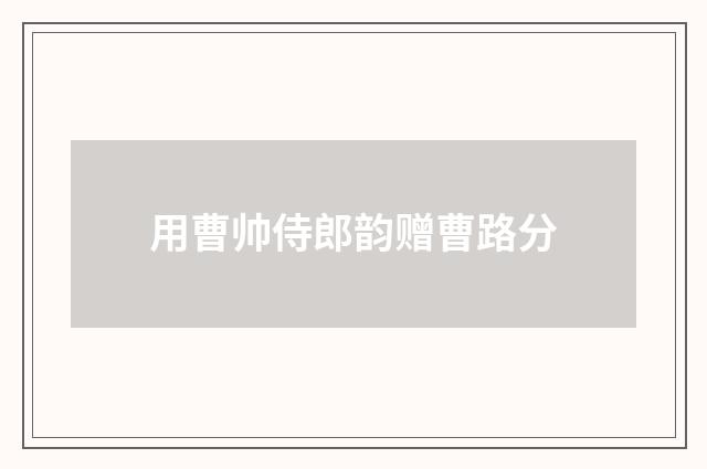 用曹帅侍郎韵赠曹路分