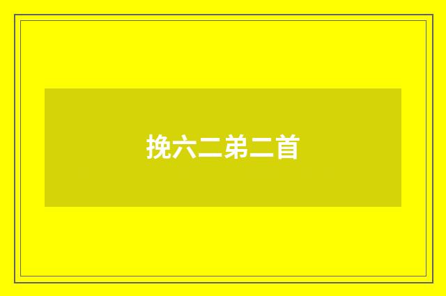 挽六二弟二首