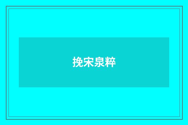 挽宋泉粹