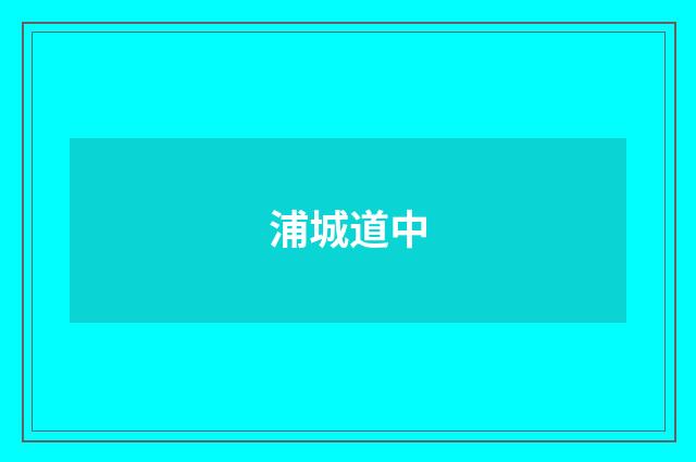 浦城道中