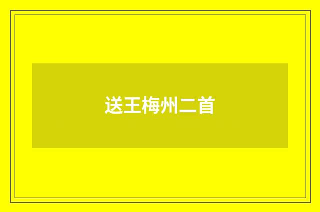 送王梅州二首