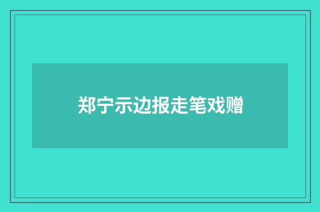 郑宁示边报走笔戏赠