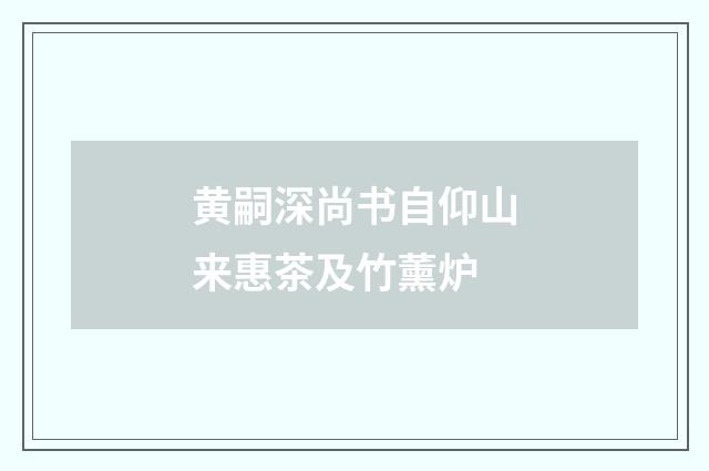 黄嗣深尚书自仰山来惠茶及竹薰炉