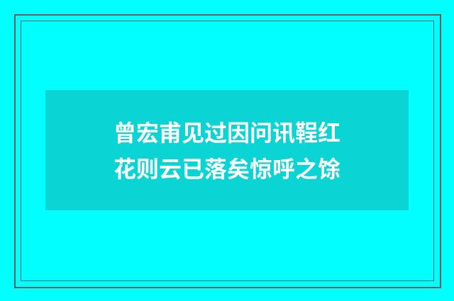 曾宏甫见过因问讯鞓红花则云已落矣惊呼之馀
