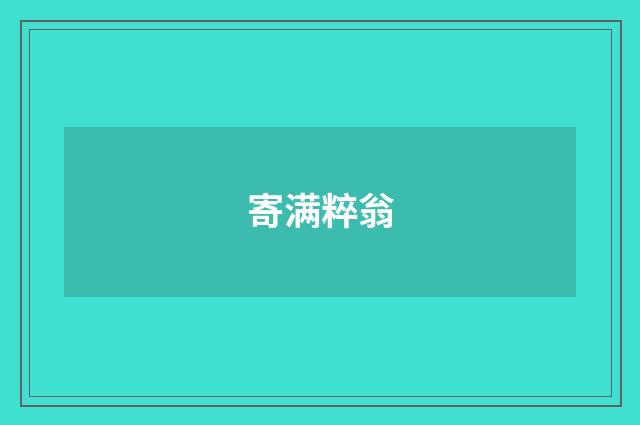 寄满粹翁