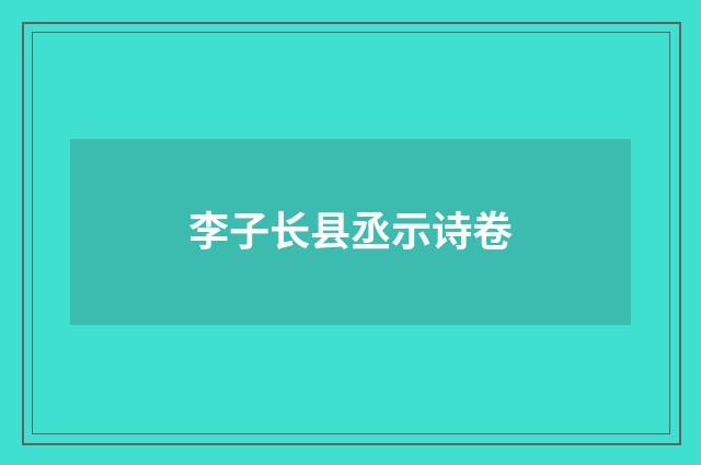 李子长县丞示诗卷