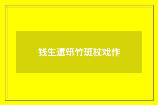 钱生遗筇竹斑杖戏作