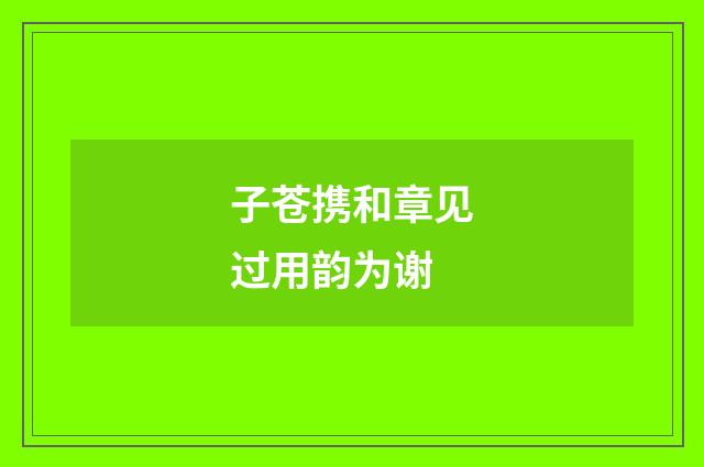 子苍携和章见过用韵为谢