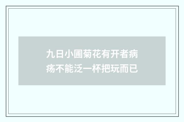 九日小圃菊花有开者病疡不能泛一杯把玩而已