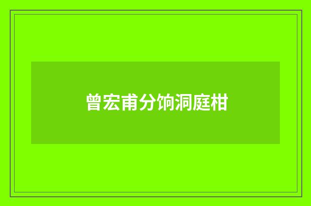曾宏甫分饷洞庭柑