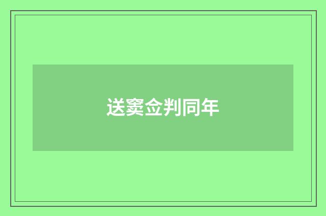 送窦佥判同年