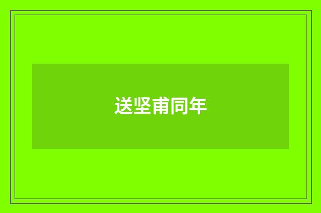 送坚甫同年