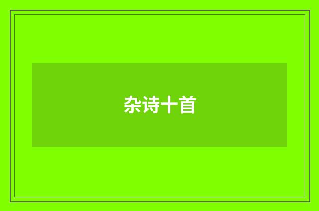 杂诗十首