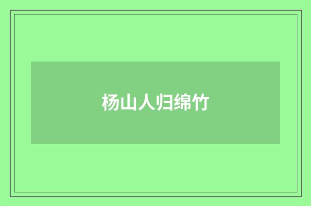 杨山人归绵竹
