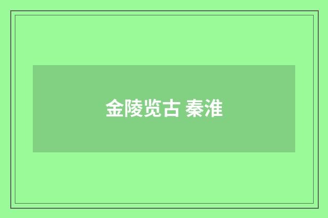 金陵览古 秦淮