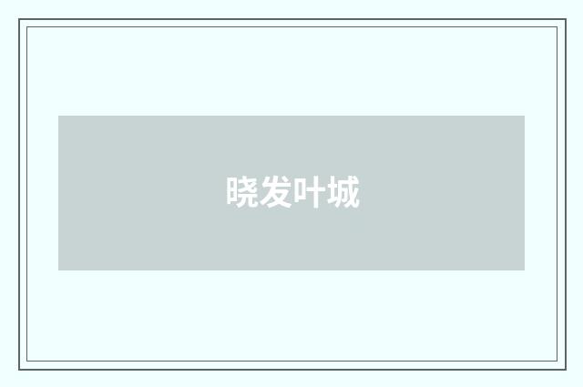 晓发叶城