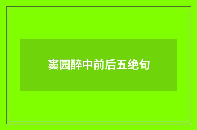 窦园醉中前后五绝句