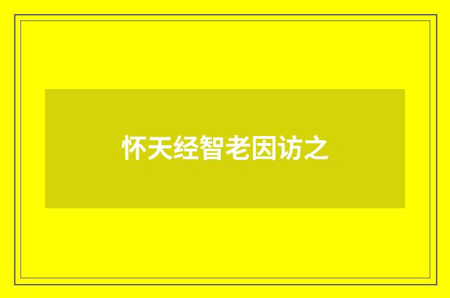 怀天经智老因访之