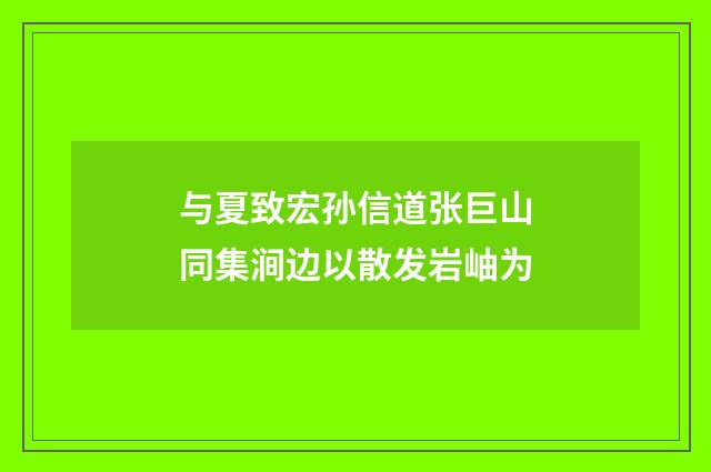 与夏致宏孙信道张巨山同集涧边以散发岩岫为