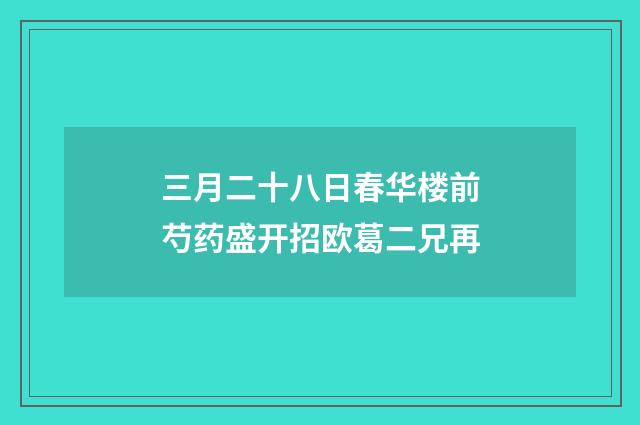 三月二十八日春华楼前芍药盛开招欧葛二兄再